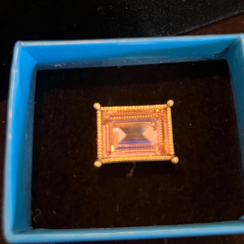 Heidi Daus Sparkling Solutions large pink baguette statement ring sz 9 - Picture 9 of 11